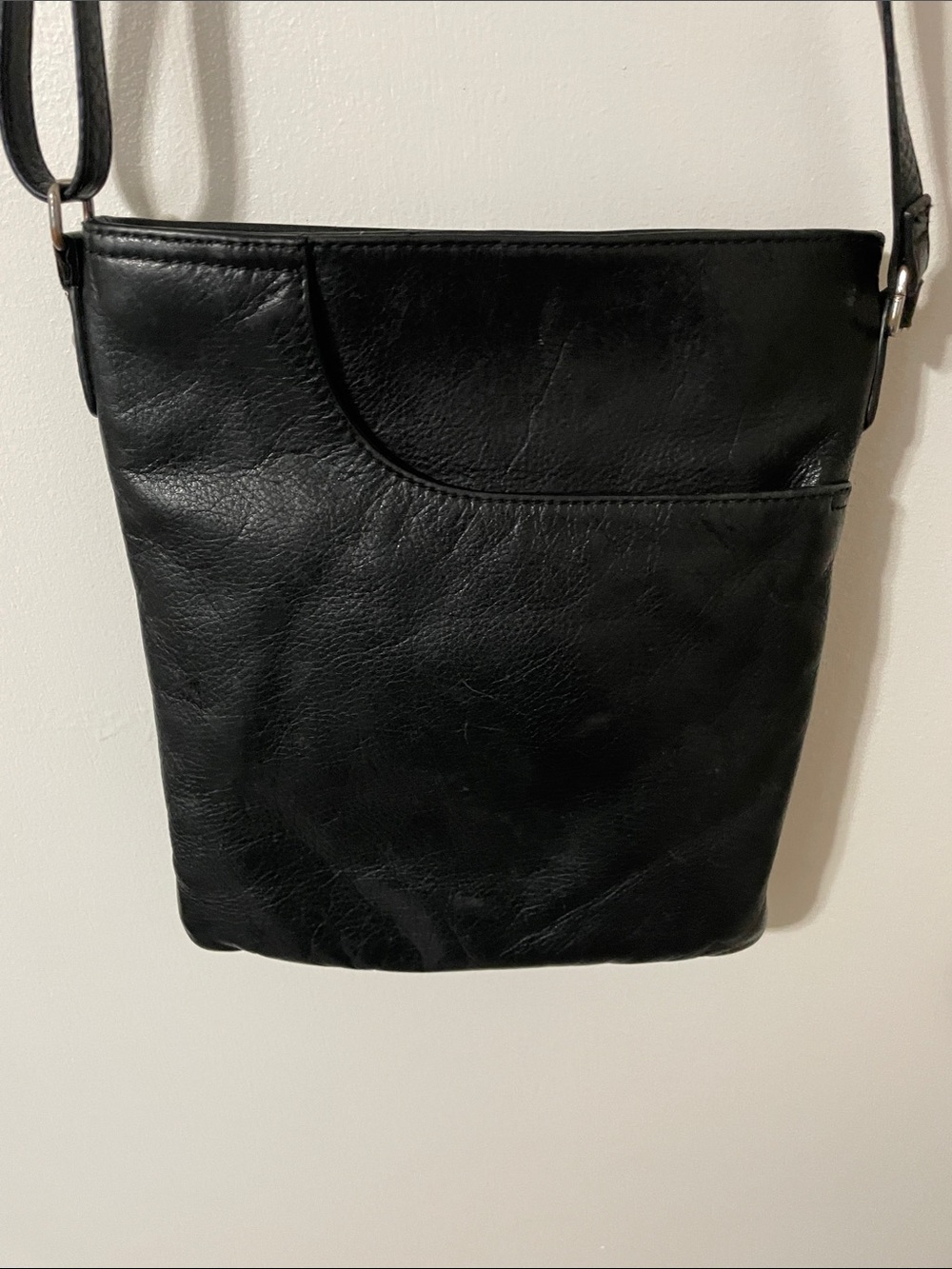 Margot Black Leather Crossbody Bag *Selling as is